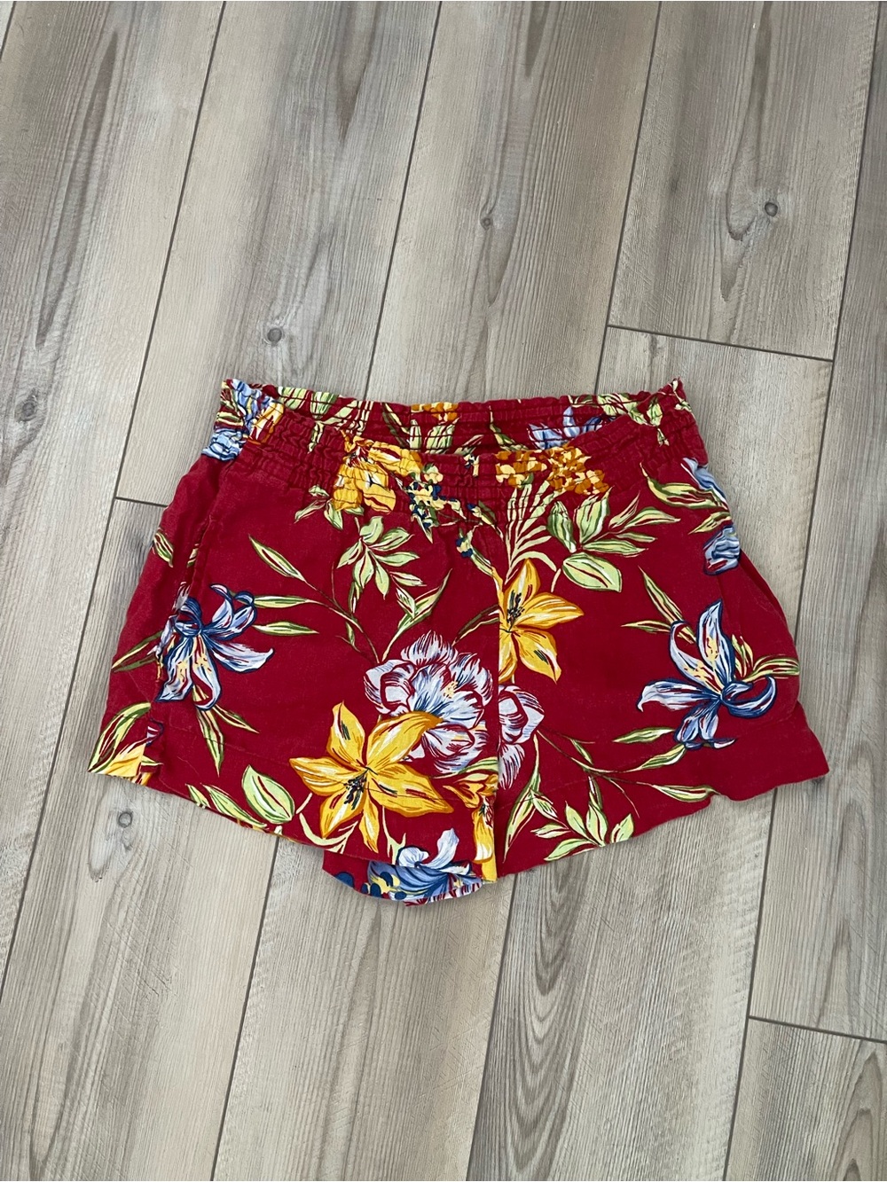 a new day Red Floral Athletic Shorts